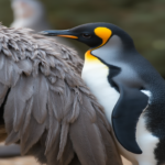 is an ostrich wings and a penguin wings homologous, Ostrich and penguin wings side by side, showcasing their structural differences and similarities, detailed anatomy illustration, vibrant colors, wildlife background, focus on feathers and bone structure.